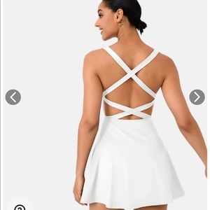 NWT - Crisscross Backless Plain Barre Ballet Dance Flared Dress-Venus